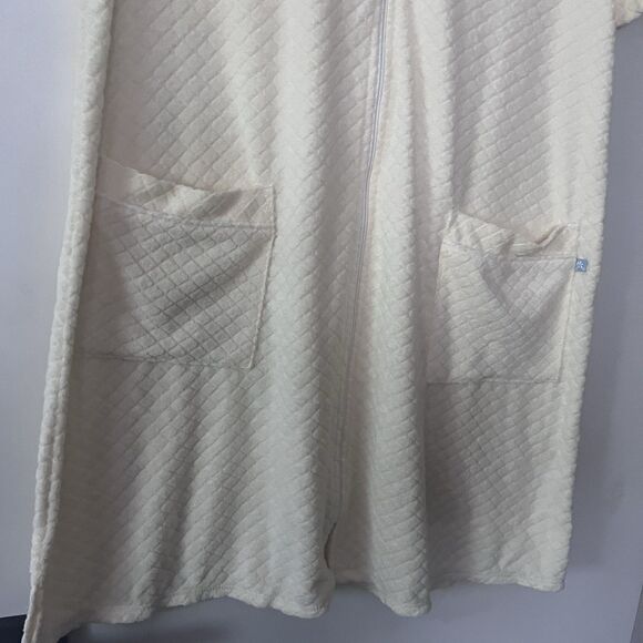 Sunday Brunch Wm's 2-Pocket Butter Yellow Short‎ Sleeve Zip-Up Waffle Weave Robe - Picture 6 of 6